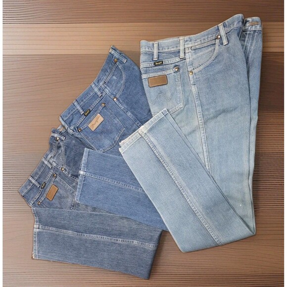 Wrangler Other - Lot of 3 Vintage Wrangler 936 Cowboy Cut Slim Fit Jeans 31x34 Blue Denim Bundle